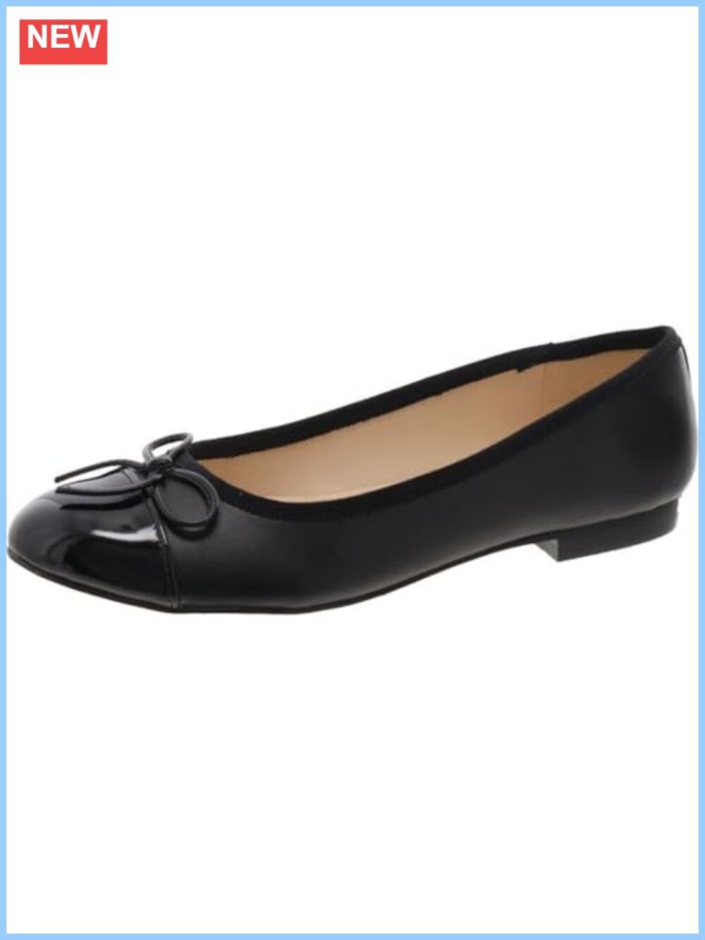 Women's Faux Leather Ballet Flats Slip-On Bow Detail Almond Toe